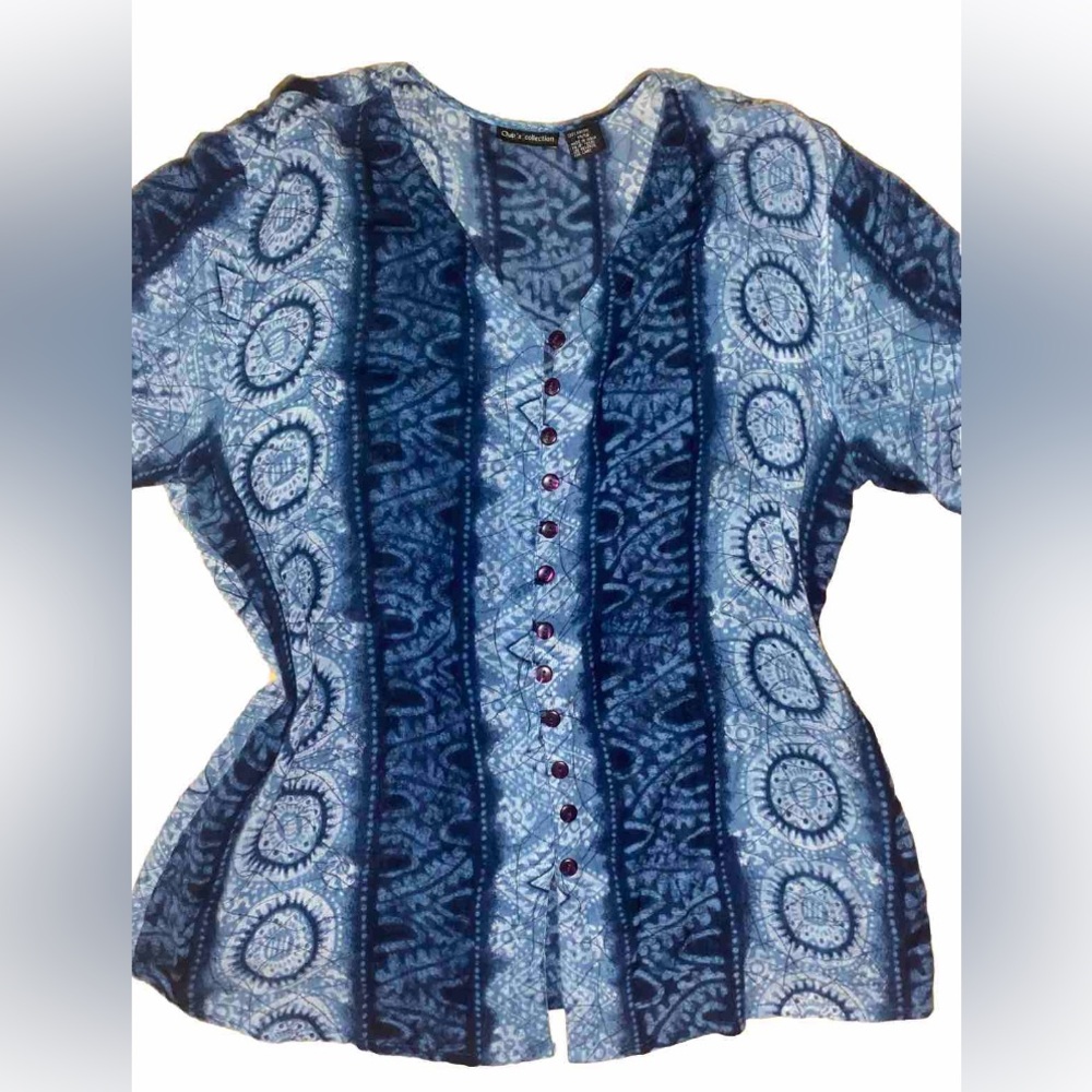 Club Z Collection Hawaiian Button Down Top
